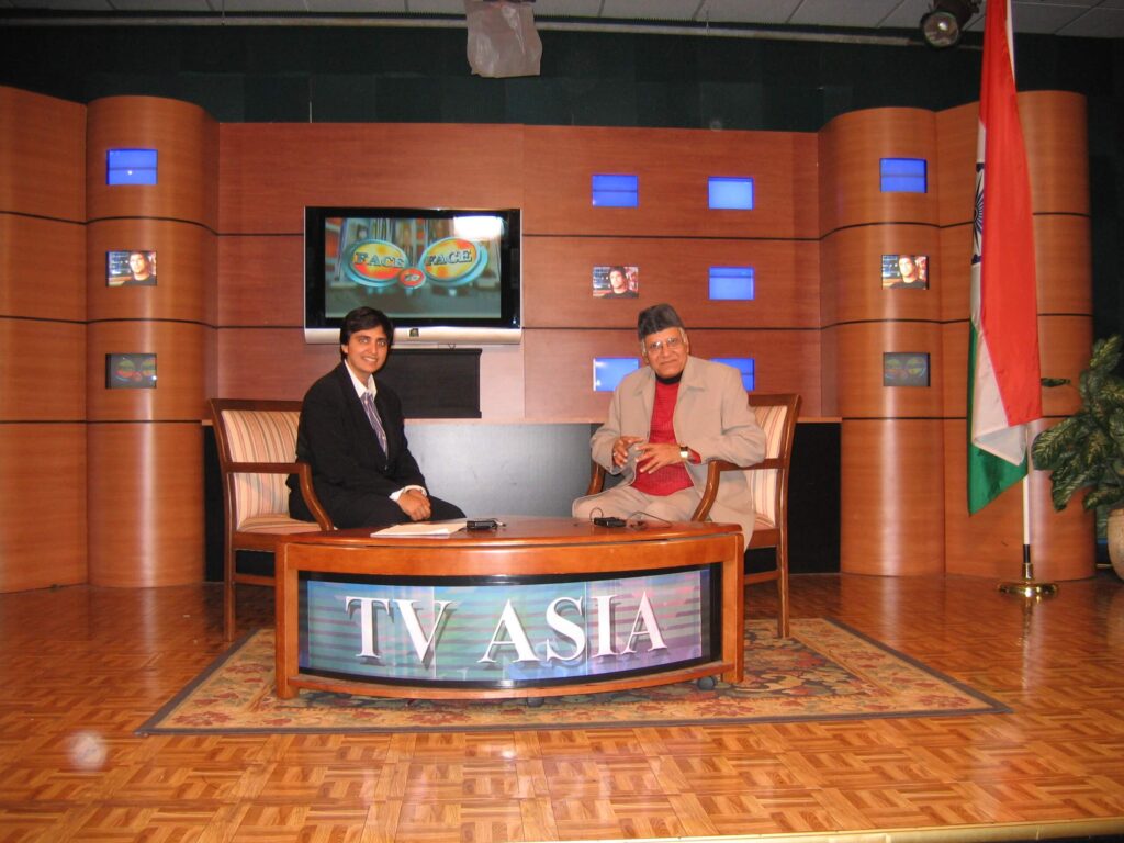 Dr Abha Agrawal with Poet Laureate Som Thakur at TV Asia studio